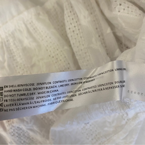Tuckernuck || En Saison Croix Tiered Midi Dress Crochet Eyelet Bows White Medium - Picture 10 of 10